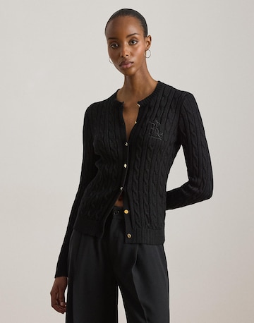 Lauren Ralph Lauren Petite Вязаная кофта в Черный: спереди
