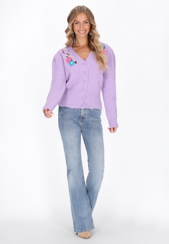 IZIA Gebreid vest 'Fashion Look' in Lila