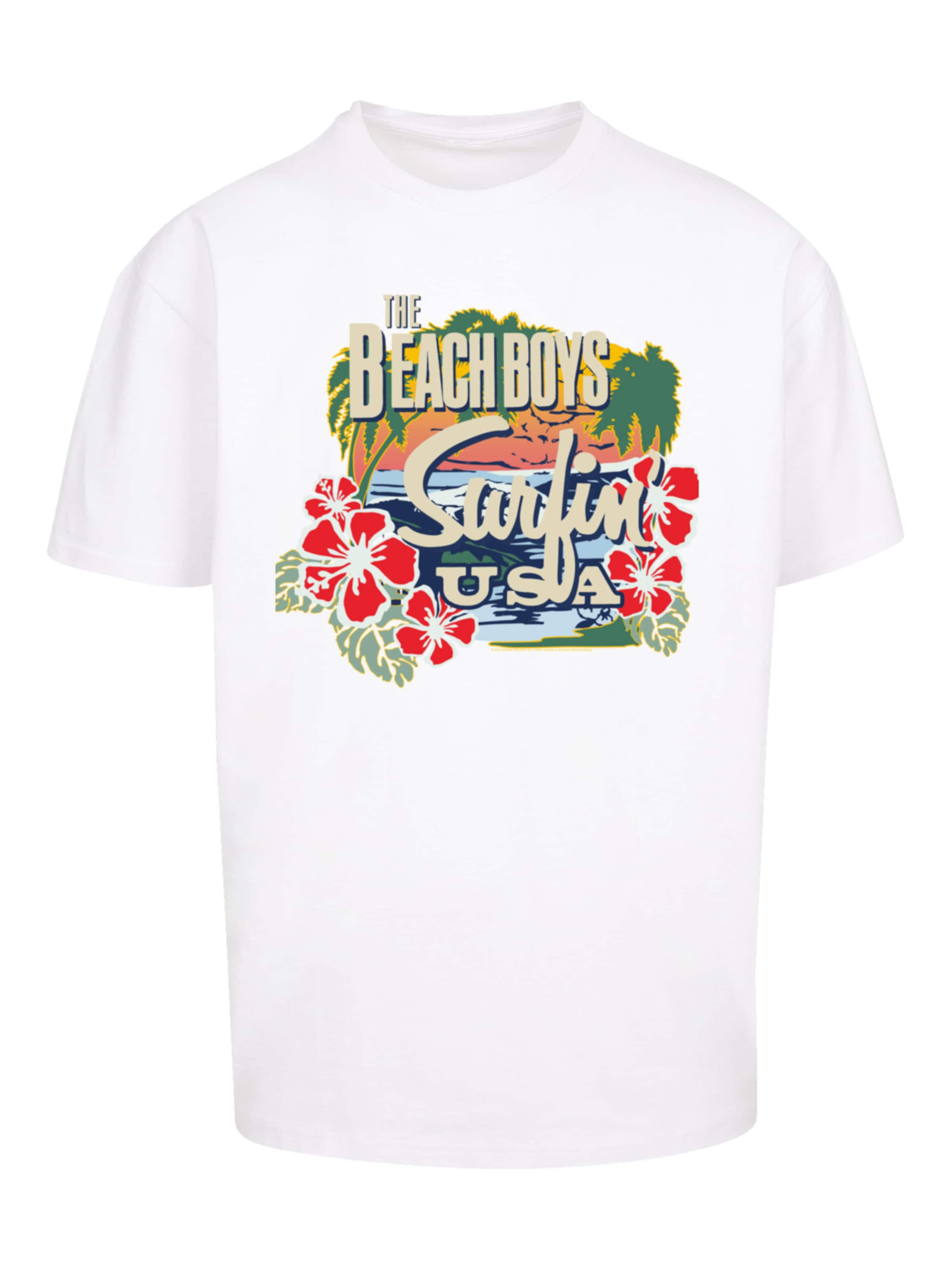 T-Shirt 'The Beach Boys Musik Band Tropical' F4NT4STIC en blanc : devant
