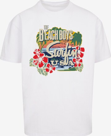 F4NT4STIC Shirt 'The Beach Boys Musik Band Tropical' in Wit: voorkant