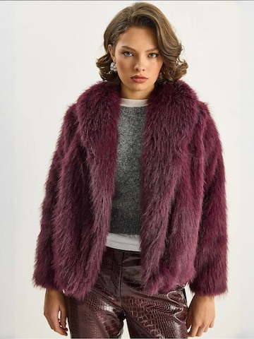 Bianco Lucci Between-Season Jacket 'Kunstpelzmäntel' in Purple: front