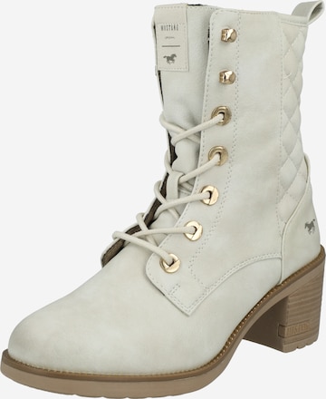 MUSTANG Lace-Up Ankle Boots in Grey: front