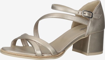 Nero Giardini Strap Sandals in Gold: front
