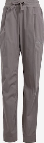 ADIDAS TERREX Loosefit Outdoorové kalhoty – šedá: přední strana