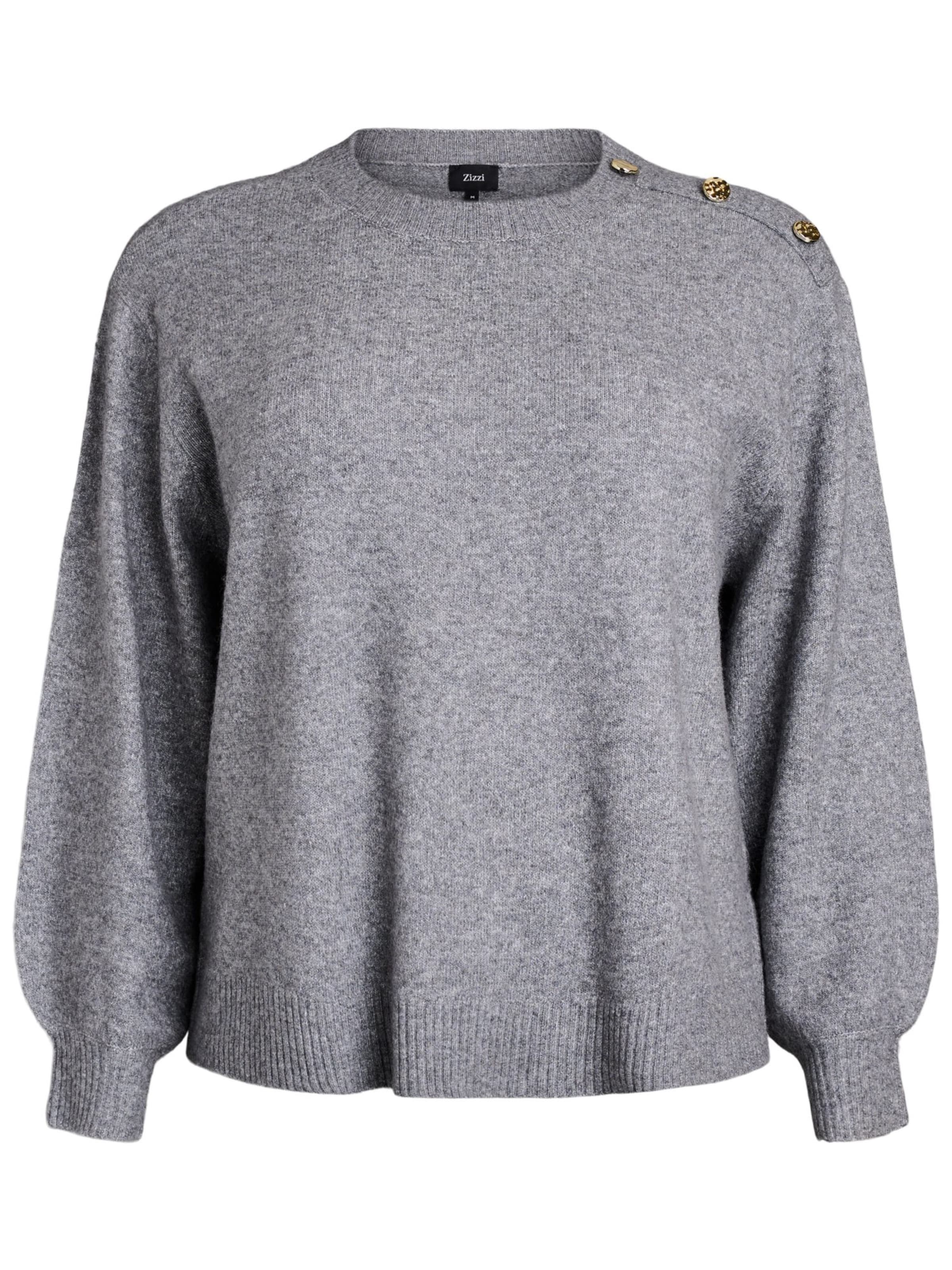 Zizzi Pullover 'CAVISTA' in Grau: Vorderseite