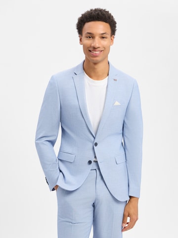 Coupe slim Veste de costume Finshley & Harding London en bleu : devant