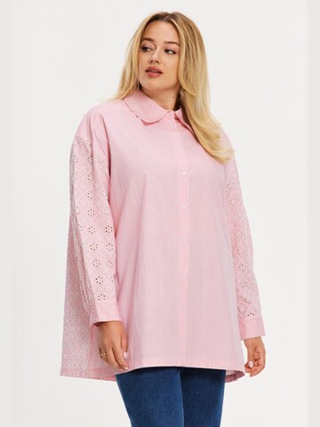 YOEK Blouse in Roze: voorkant