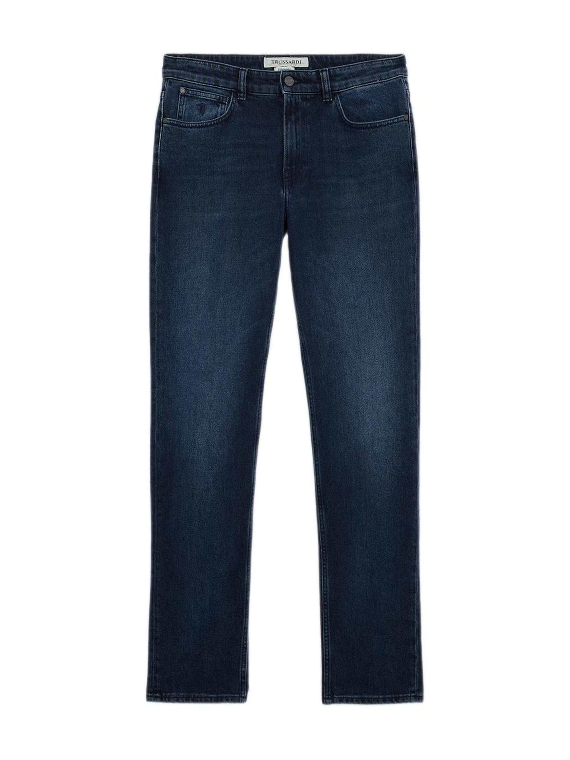 Coupe slim Jean Trussardi en bleu : devant
