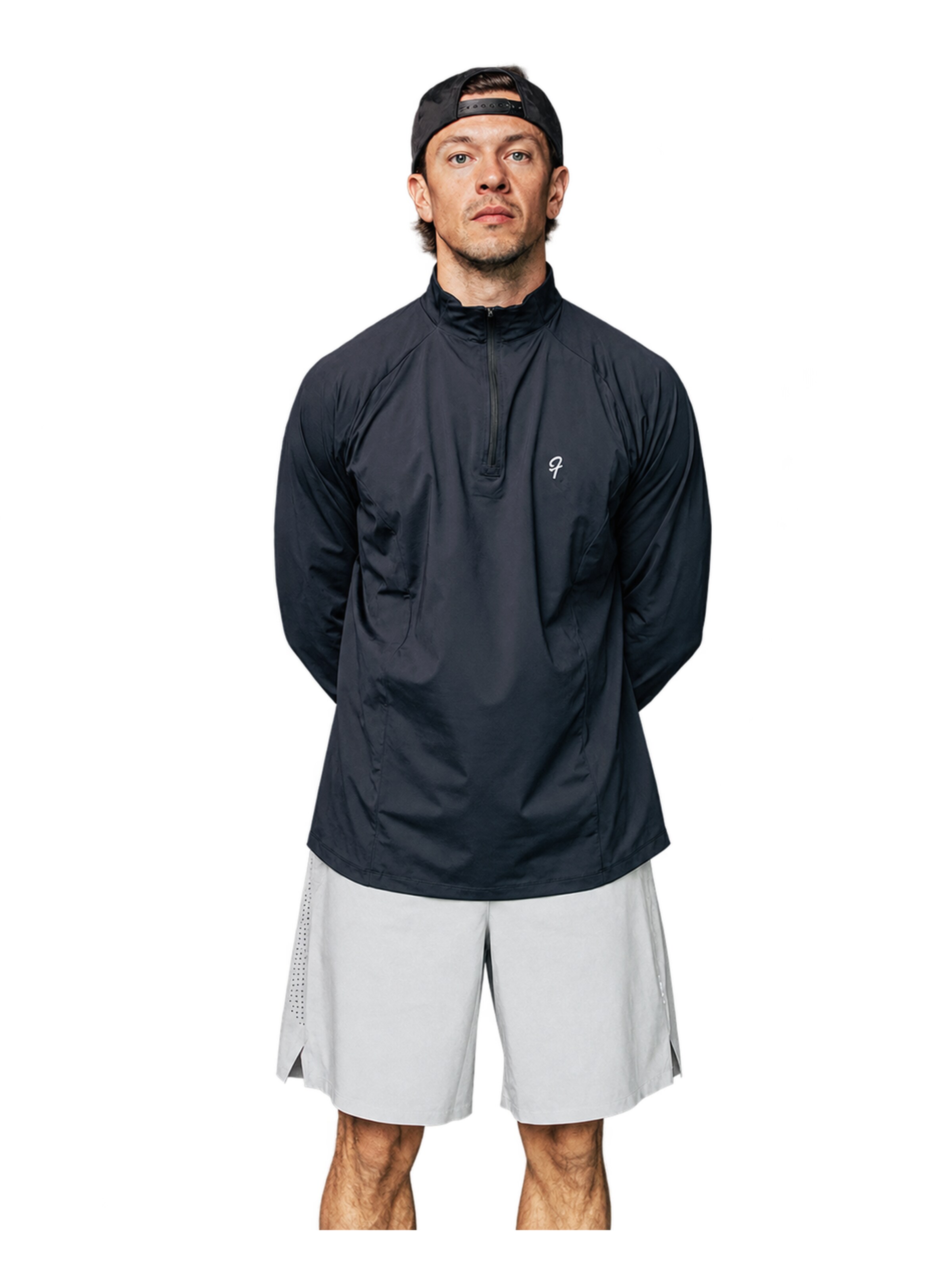 Fract Functioneel shirt 'Longsleeve' in Zwart: voorkant