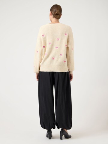 YAS Cardigan 'YASBow' i beige