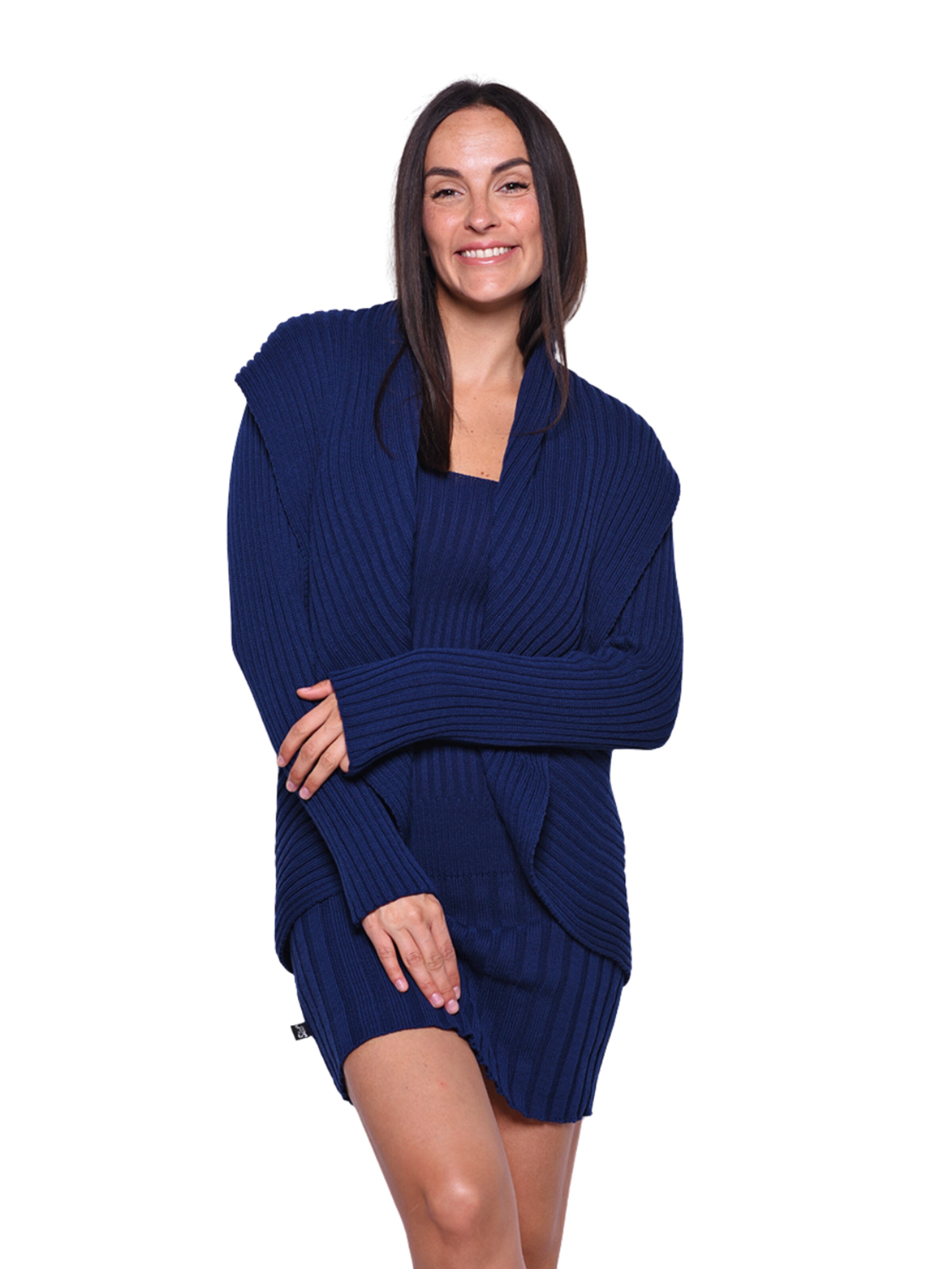 Süel knitwear - Cárdigan 'Round ribbed' en azul