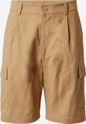 DAN FOX APPAREL Regular Cargobroek 'Pascal' in Bruin: voorkant