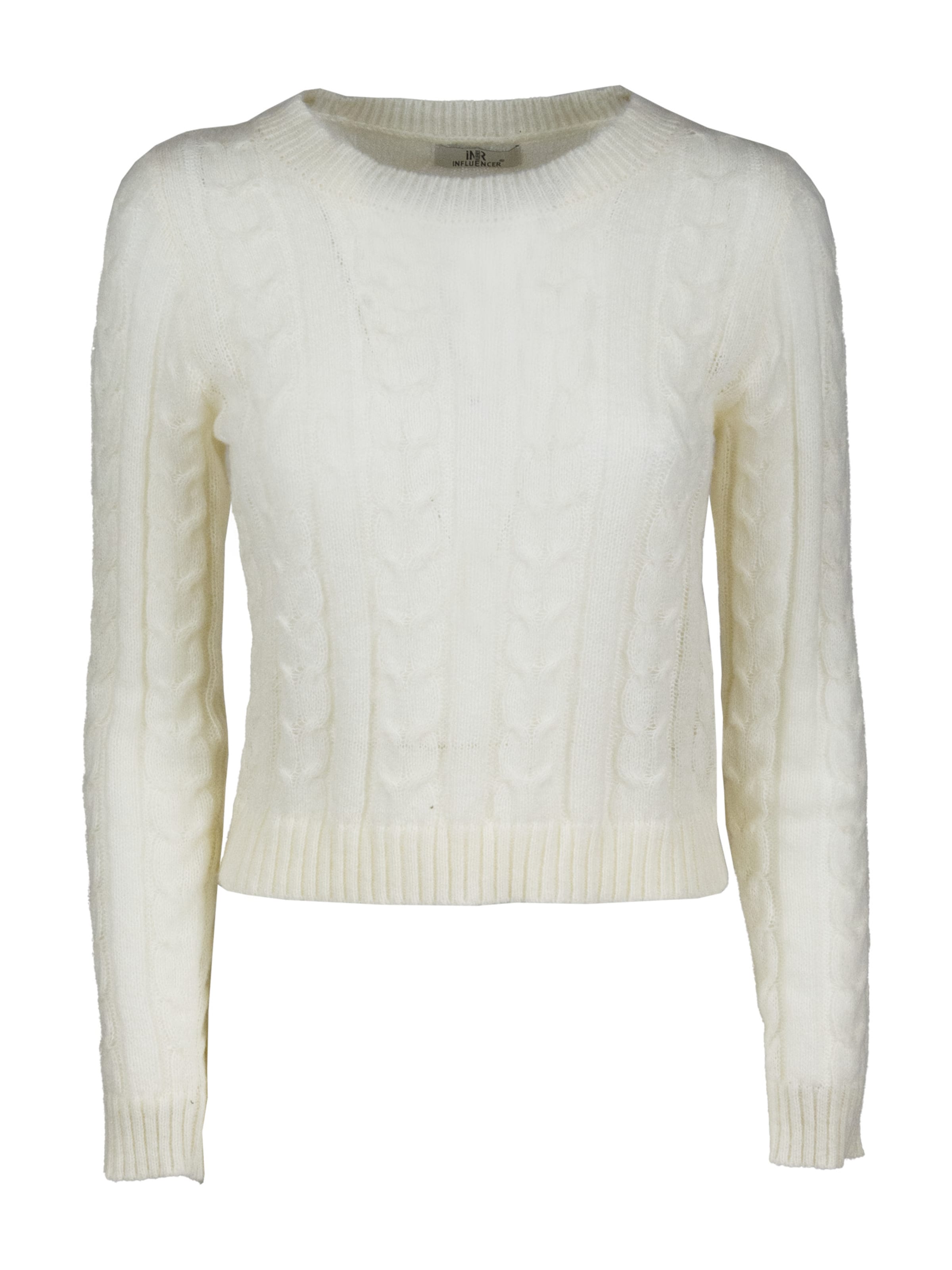 Influencer Sweater in White: front