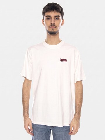 Maglietta 'Flag Tee Ss Egret -- Men's Crew Neck T-Shirt White Men's' di DICKIES in grigio: frontale