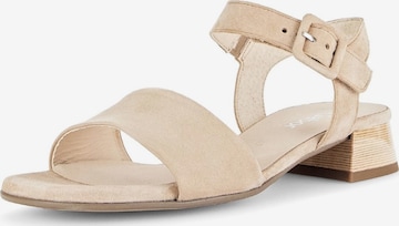 GABOR Strap Sandals in Beige: front