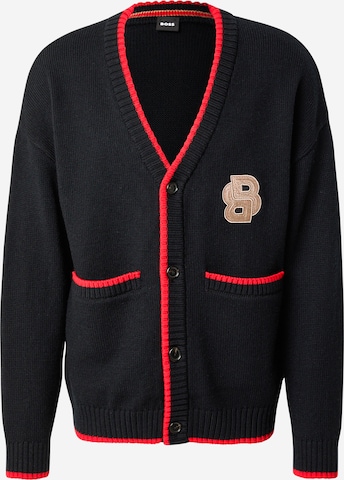 BOSS Neuletakki 'Bianko' värissä musta: etupuoli