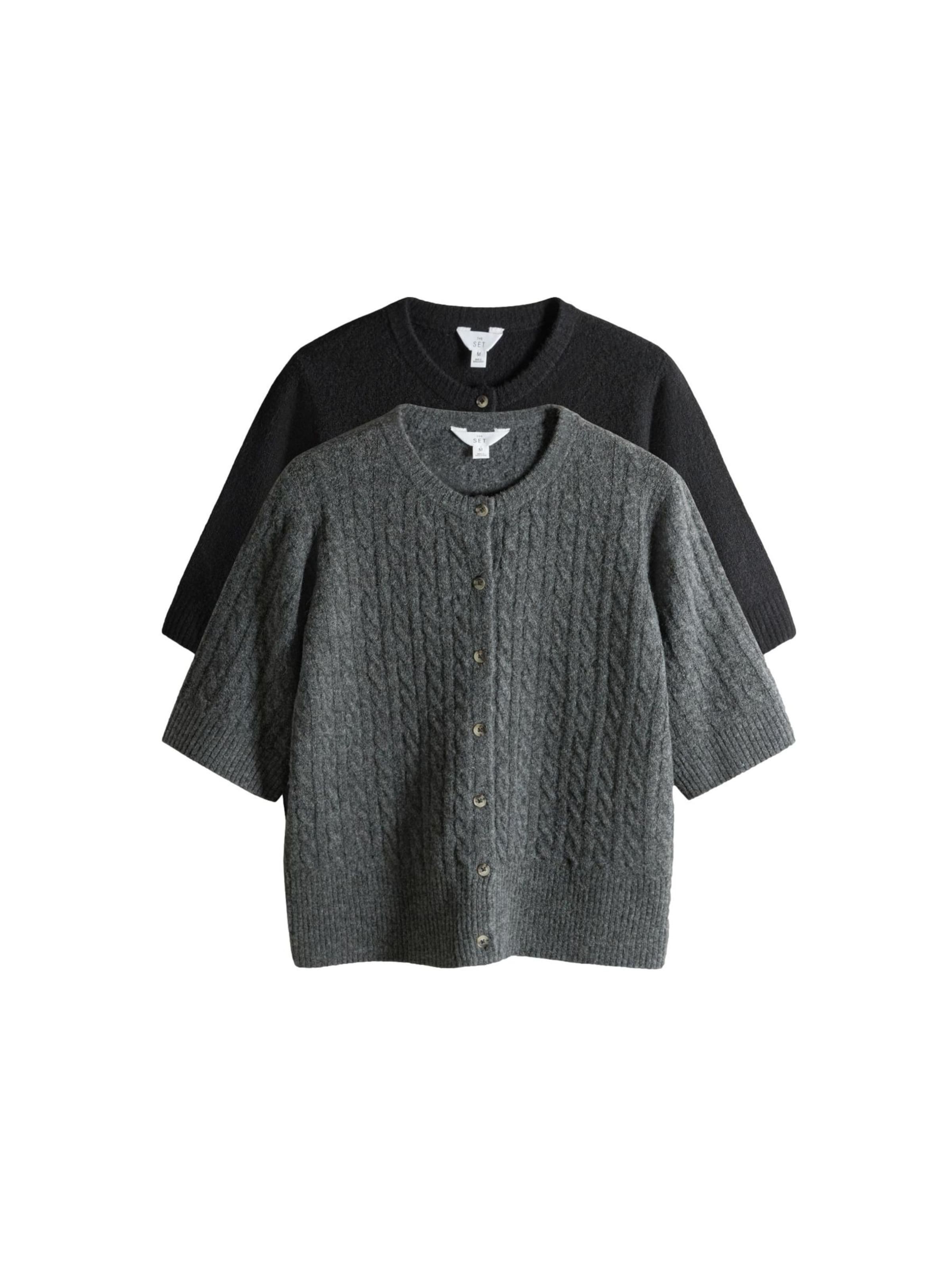 The Set Knit cardigan in Grey: front