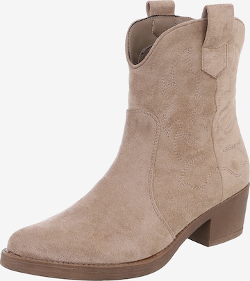 Ital-Design Cowboystiefel in Braun: Vorderseite