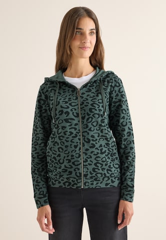 CECIL Zip-Up Hoodie in Green: front