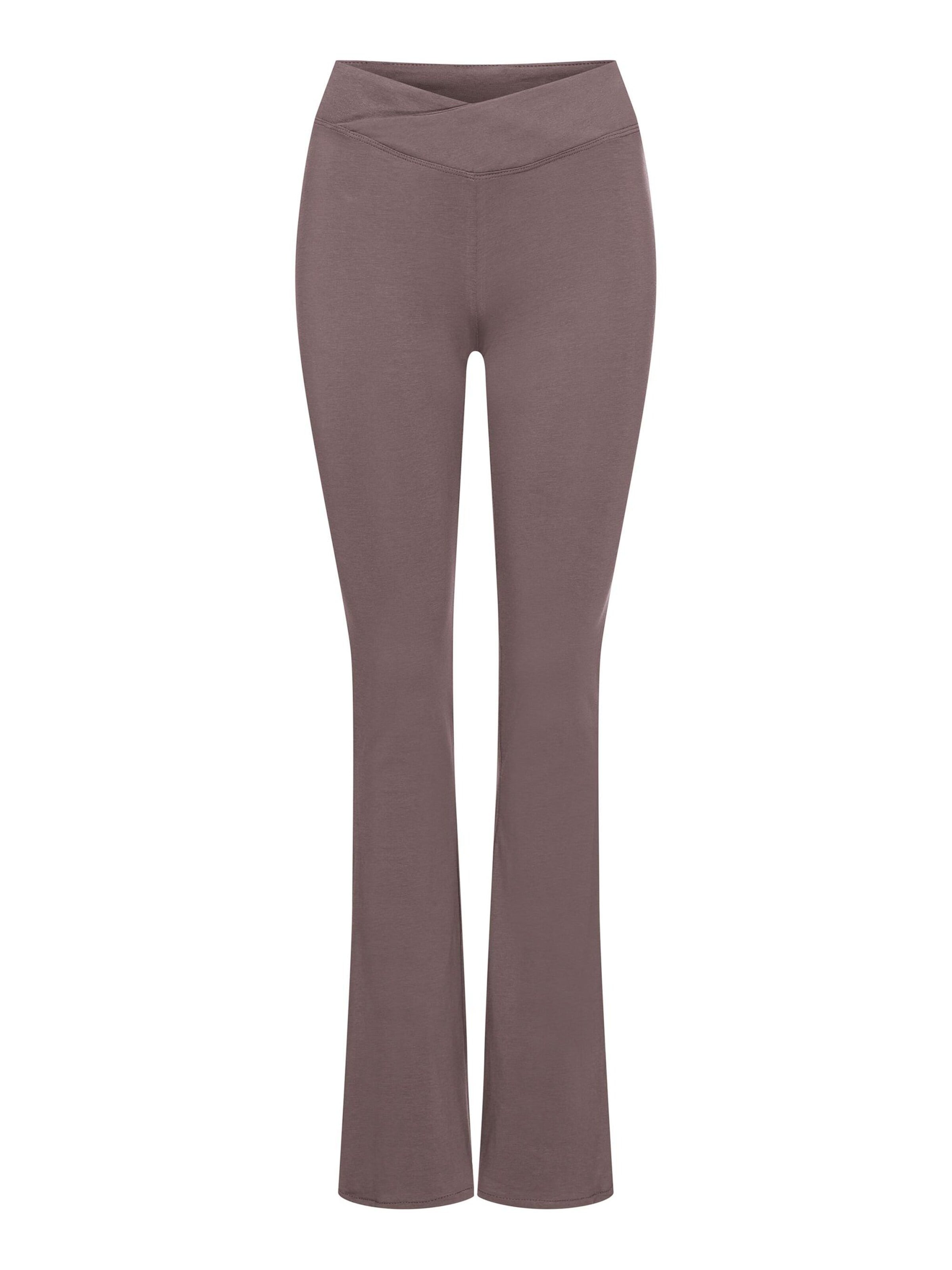 ESOTIQ - Acampanado Pantalón 'Haushose Baumwolle Mix bequem weites Bein elastischer Bund Ray' en lila: frente