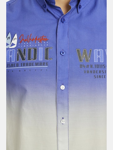 Jan Vanderstorm Comfort fit Overhemd ' Oddi ' in Blauw