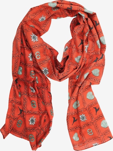 Allgäu Rebell Schal 'Trachteneleganz' in Rot: Vorderseite