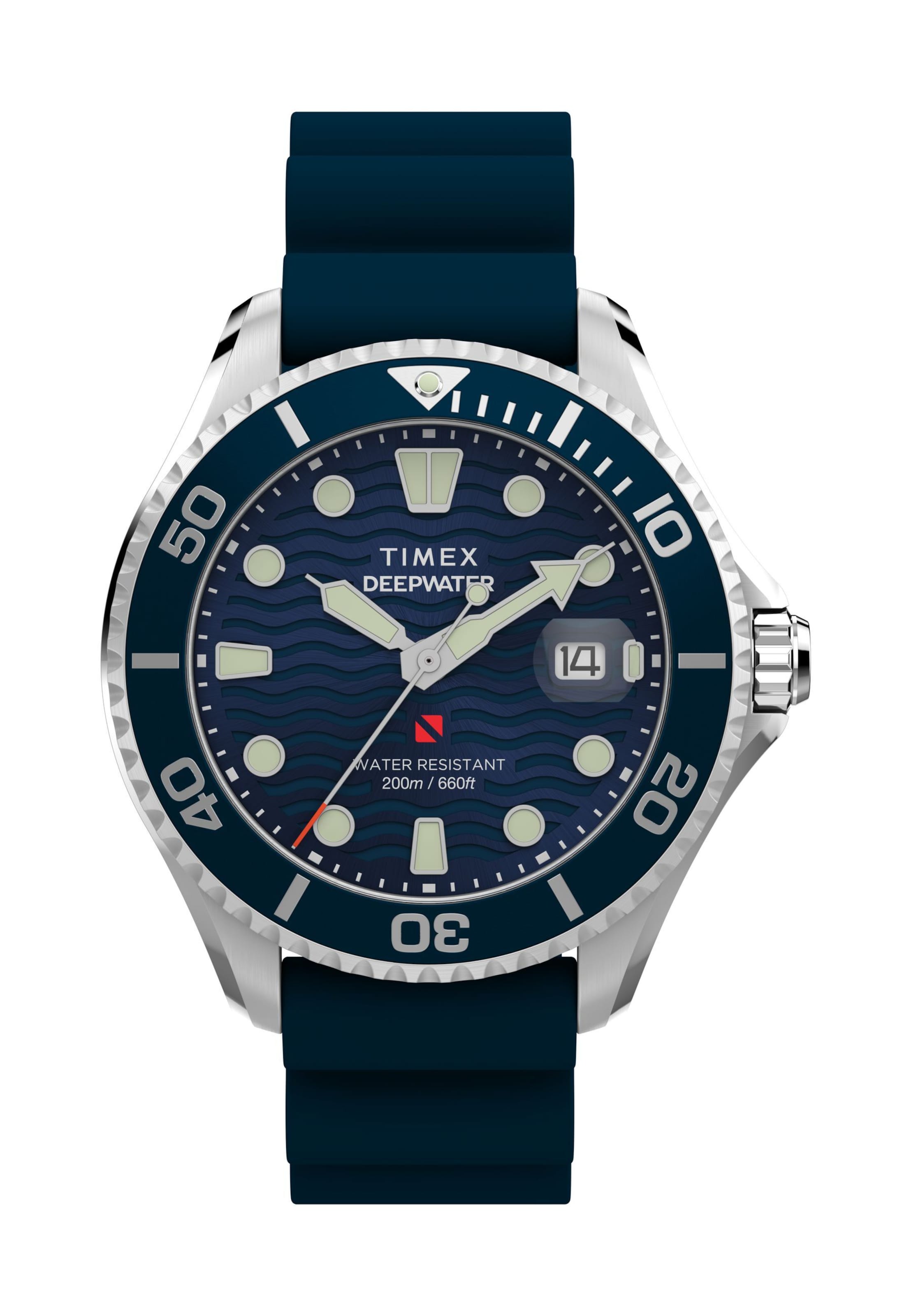 TIMEX Analog watch 'Deep Water Meridian 200' in Blue: front