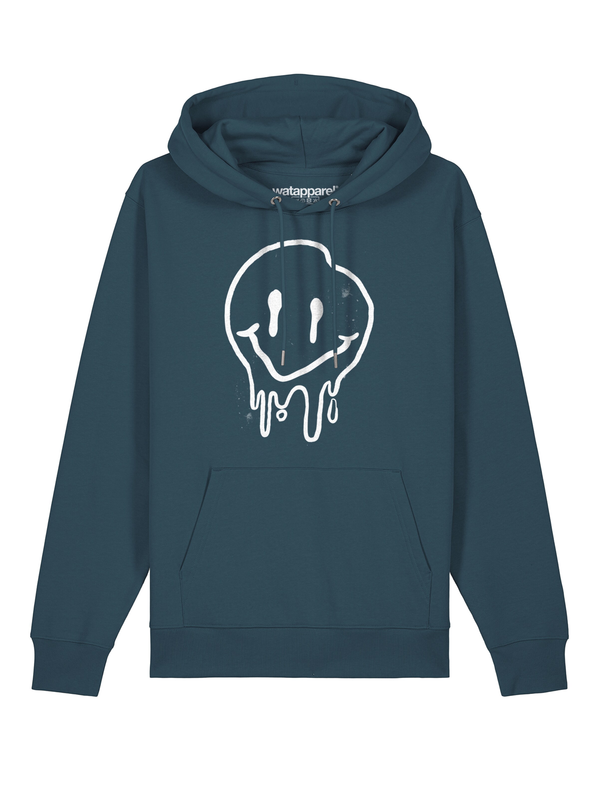 Sweat-shirt ' Smiley ' Watapparel en bleu : devant