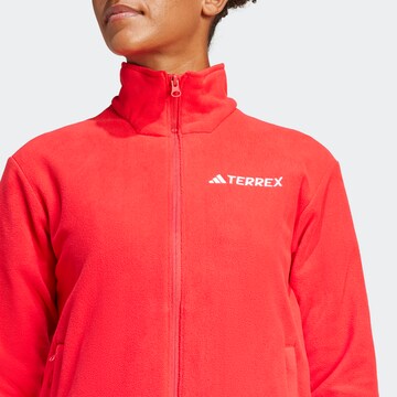 ADIDAS TERREX Athletic Fleece Jacket 'Ess' in Red