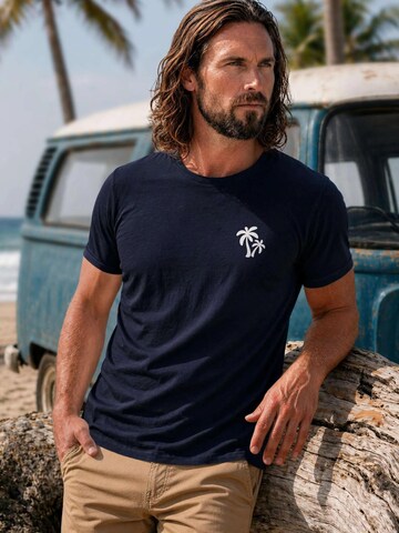 Neverless Shirt 'Logo Palmen'‌ in Blau