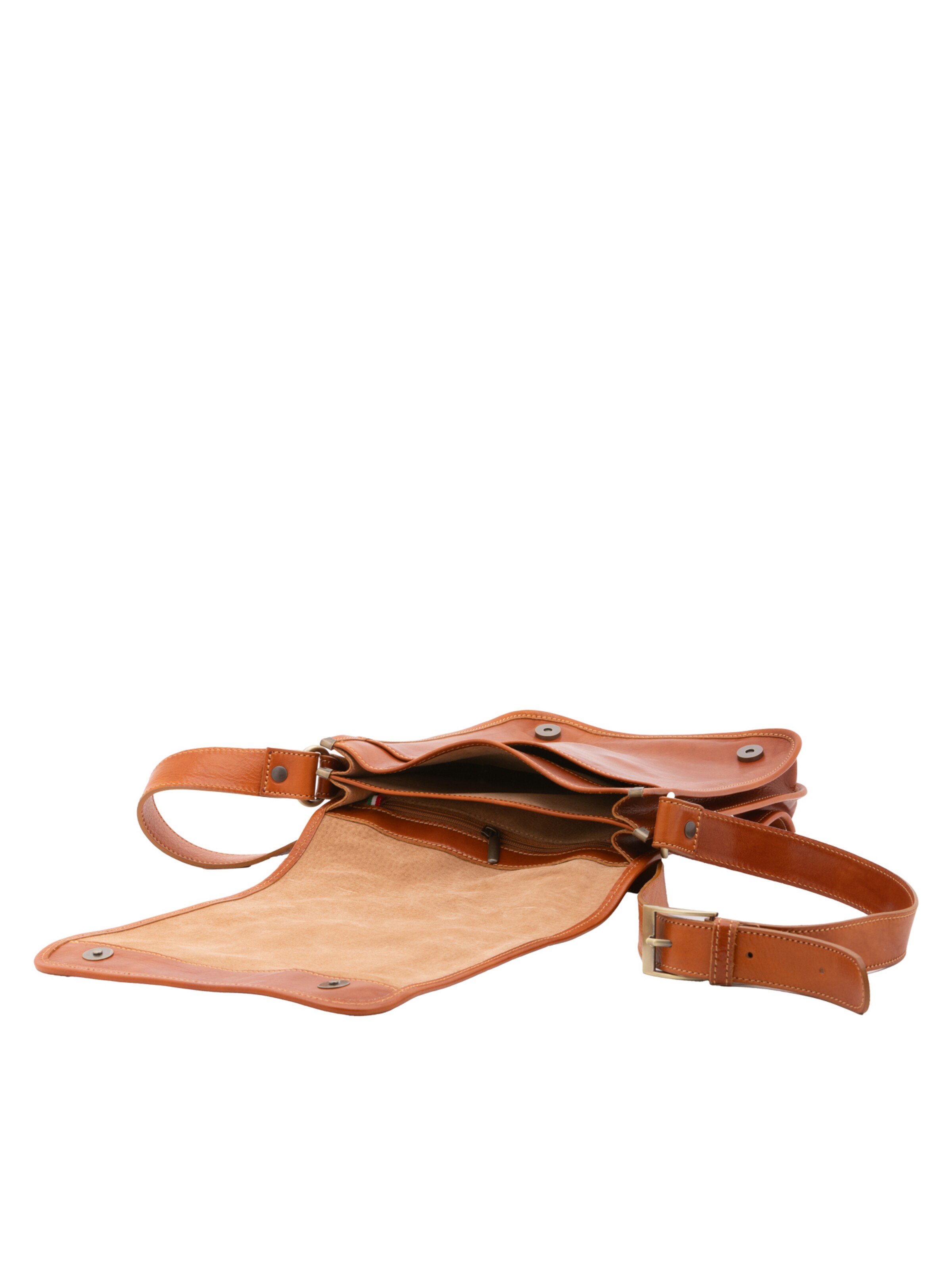 Borsa a tracolla 'Borsa a tracolla uomo vera pelle con chiusura calamita - Made in Italy' di I Fratelli in beige
