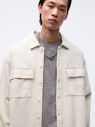 Pull&Bear Comfort fit Button Up Shirt in Beige