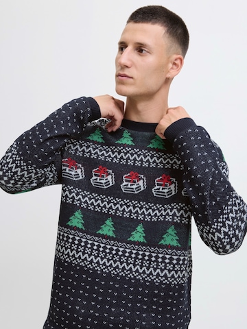 JACK & JONES Svetr 'JJXMAS ANDREW' – modrá
