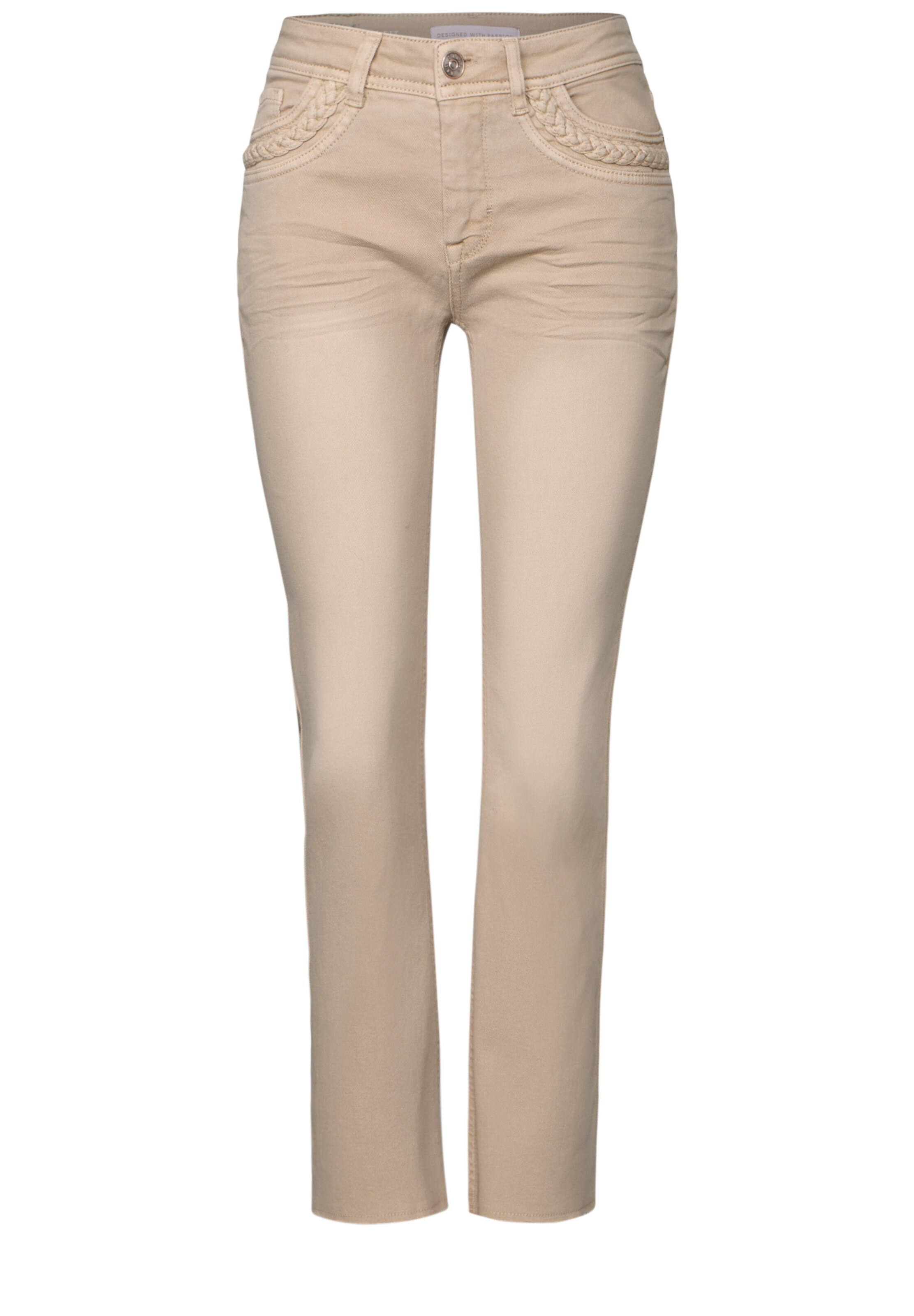 STREET ONE Flared Jeans in Beige: front