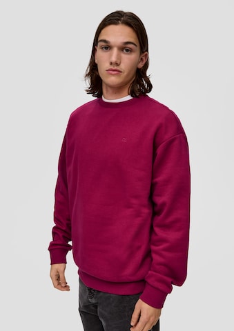 Sweat-shirt QS en rouge : devant