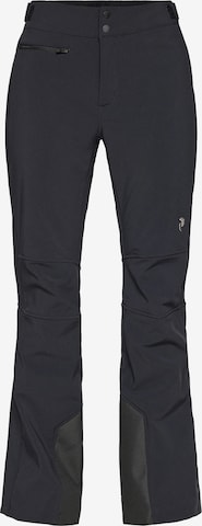 PEAK PERFORMANCEFlared/zvonoliki kroj Sportske hlače - crna boja: prednji dio