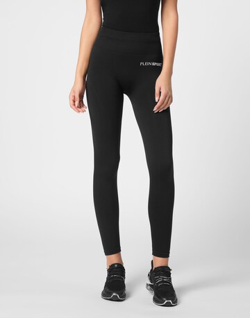 Skinny Pantalon de sport Plein Sport en noir : devant