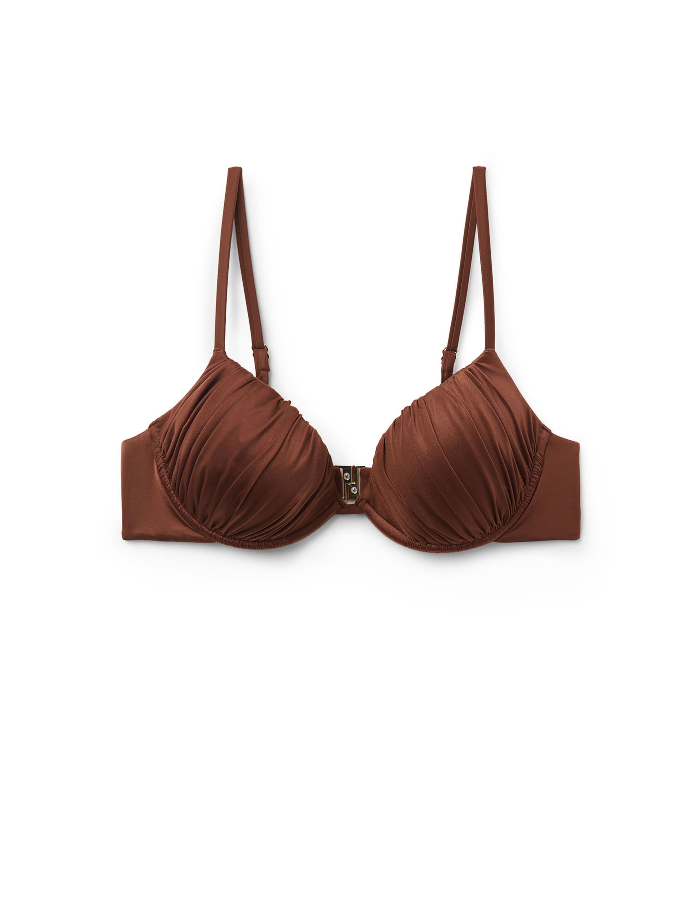 CALZEDONIA Bikini Top in Brown: front