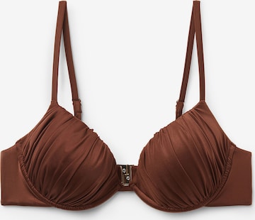 CALZEDONIA Bikini Top in Brown: front