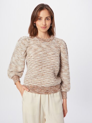 PIECES Pullover 'ARINA' in Braun: predná strana