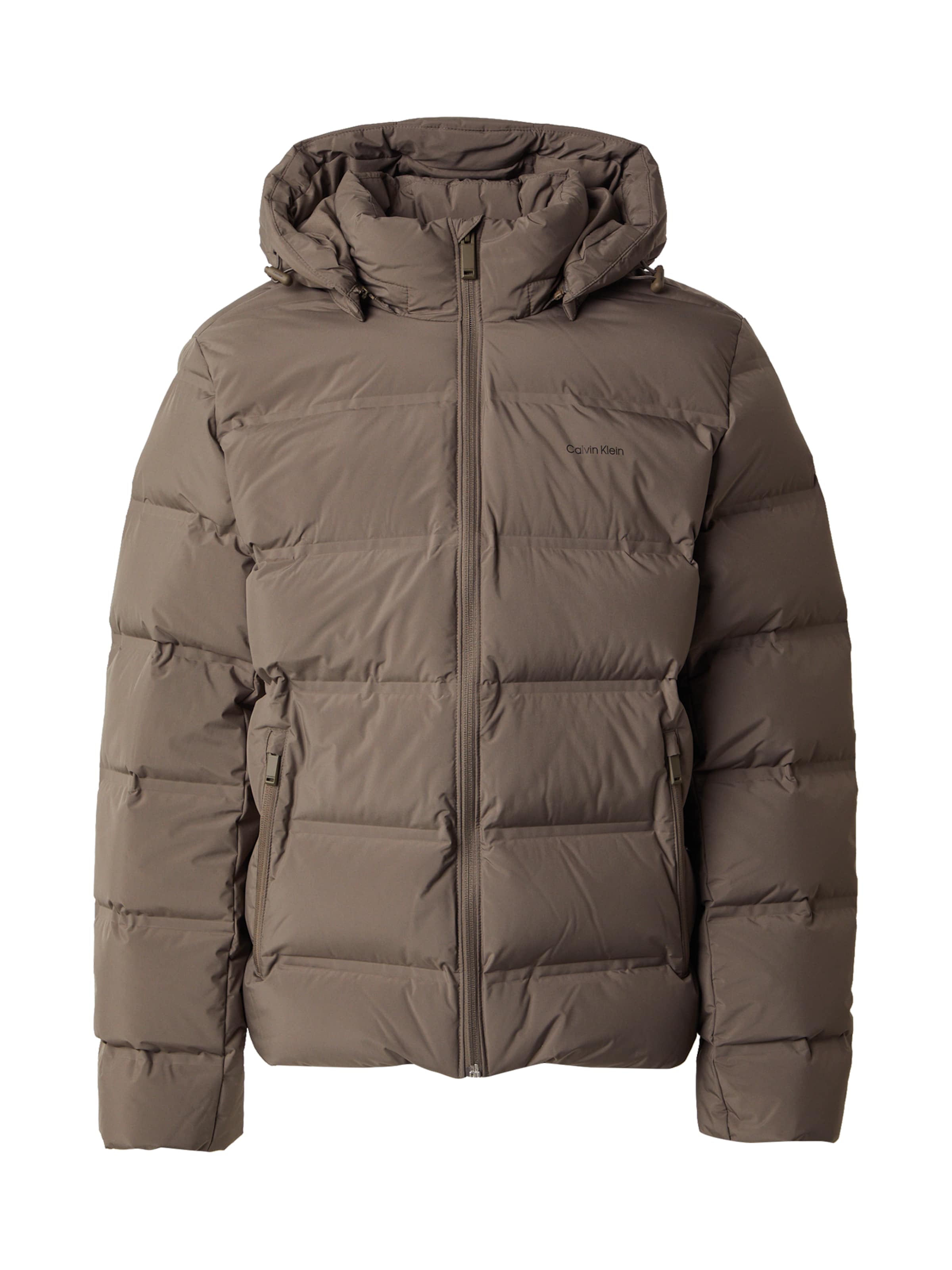 Geacă de iarnă de la Calvin Klein pe gri: față