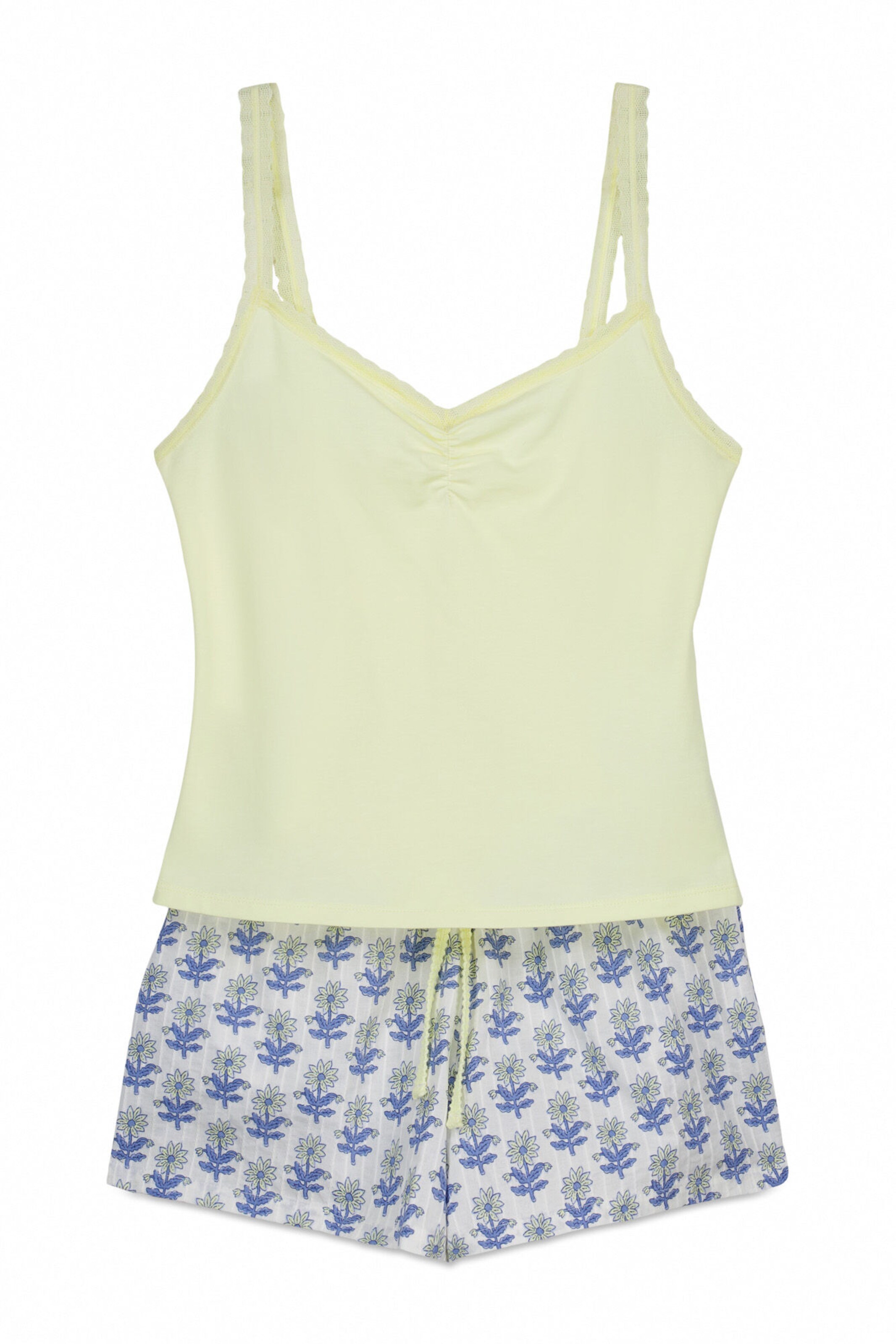 Women' Secret Korte pyjama in Blauw: voorkant