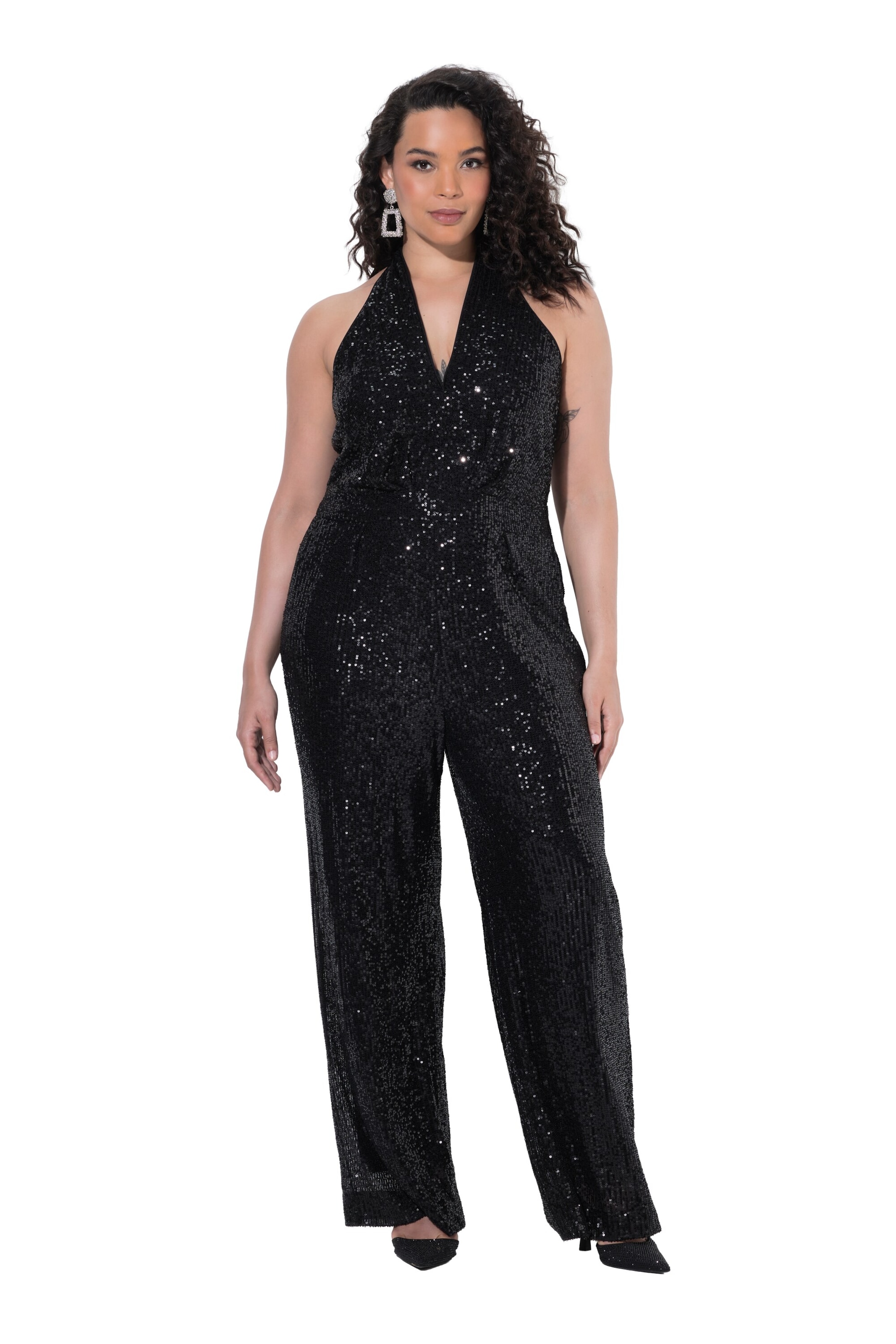 Ulla Popken Jumpsuit in Schwarz: Vorderseite