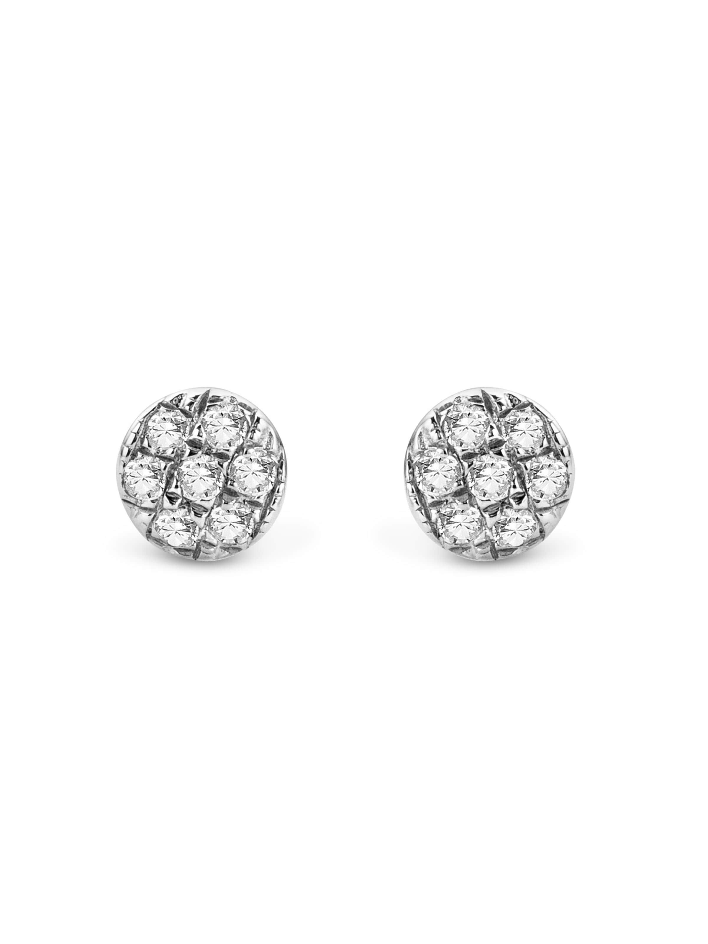DIAMANT LETERNEL Ohrringe 'Ohrstecker aus 375 Weißgold mit Diamant'‌‌‌‌‌‌‌‌‌ in Silber: Vorderseite