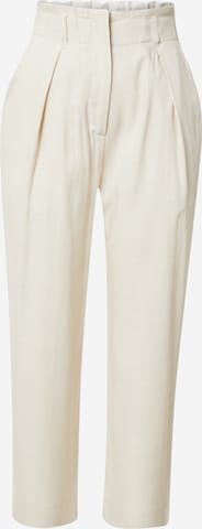 Stefanel Regular Pleat-Front Pants in White: front