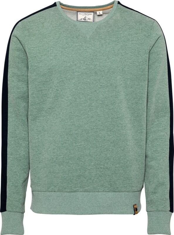 Fli Papigu Sweatshirt 'Mausebär' in Grünmeliert Fli Papigu Sweatshirt 'Mausebär' in Grünmeliert