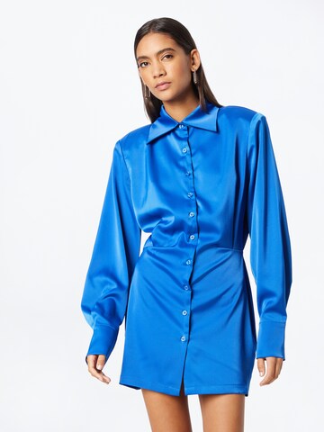 Misspap - Vestido camisero en azul: frente