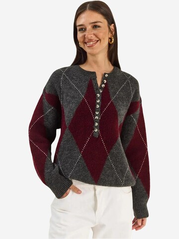 Bianco Lucci Pullover 'Pullover'‌‌‌‌‌‌‌ in Grau