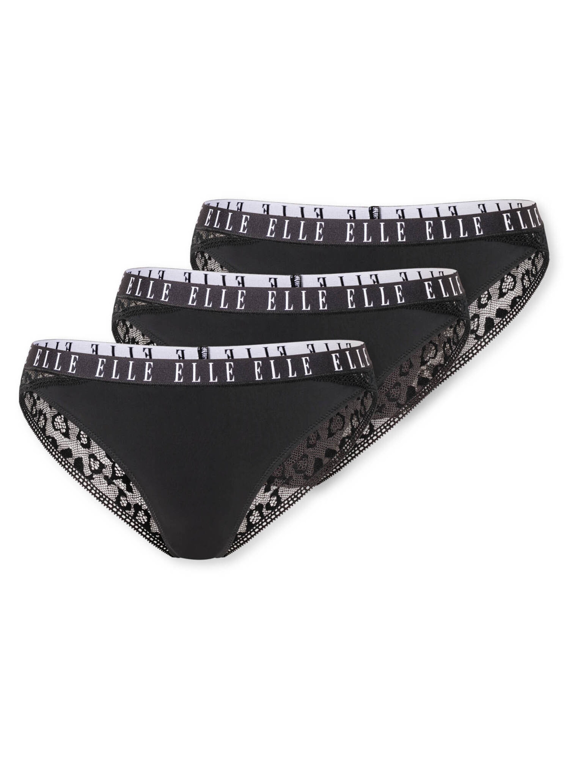 ELLE Slip ' ELLE LACE ' in Black: front