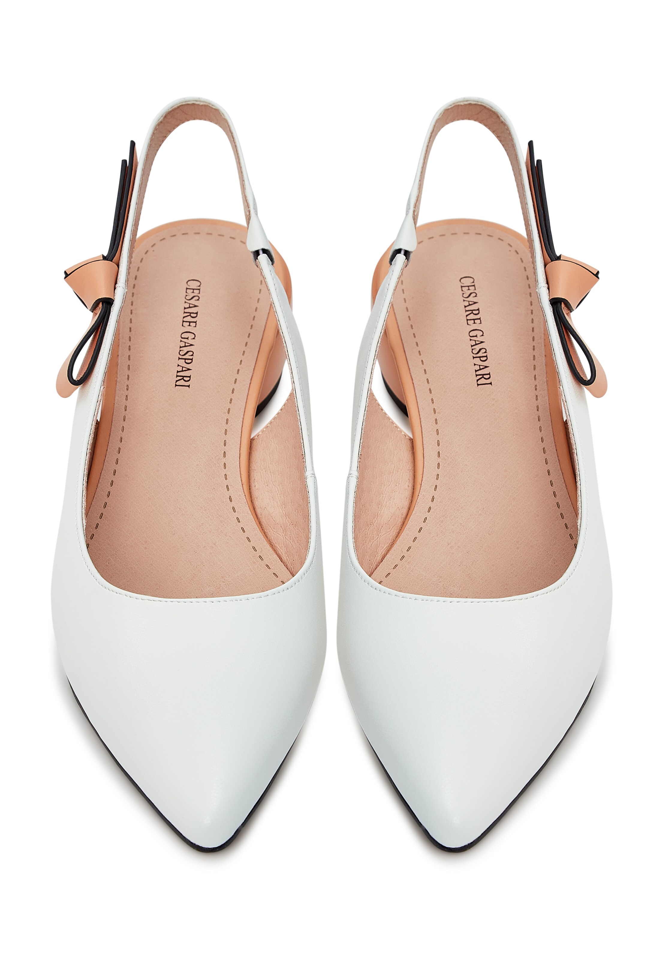 CESARE GASPARI Strap ballerina 'Maria' in White